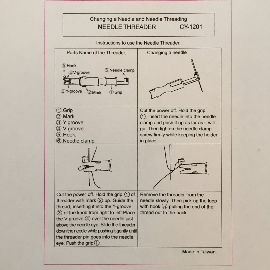 Needle threading tool for sewing machines