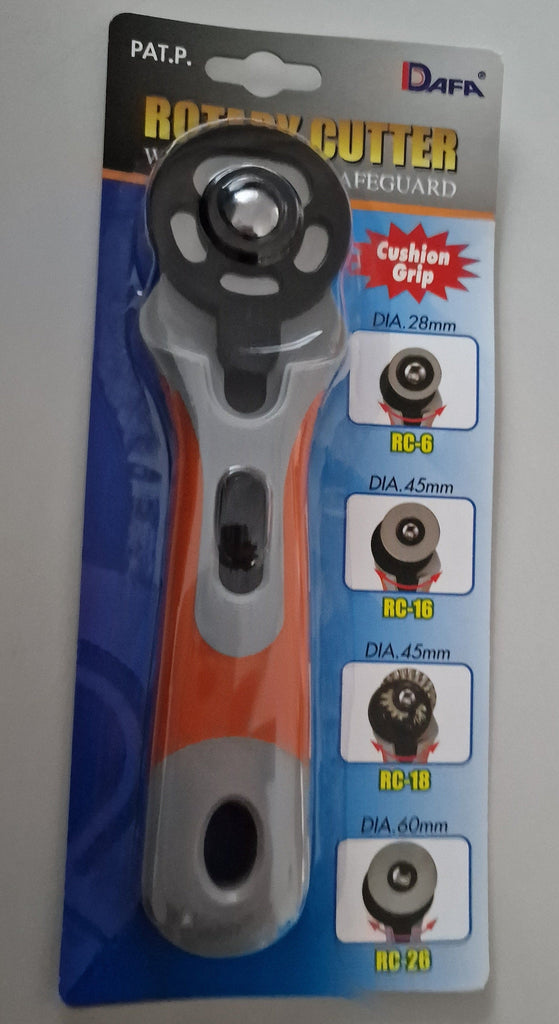 Dafa Rotary Cutter, 45mm sewing, crafts. With flexible safeguard and soft grip handle