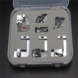 7 piece Bias Hemmer Binder Foot Set For Singer Brother Toyota Pfaff Babylock Home Low-Shank Sewing Machine