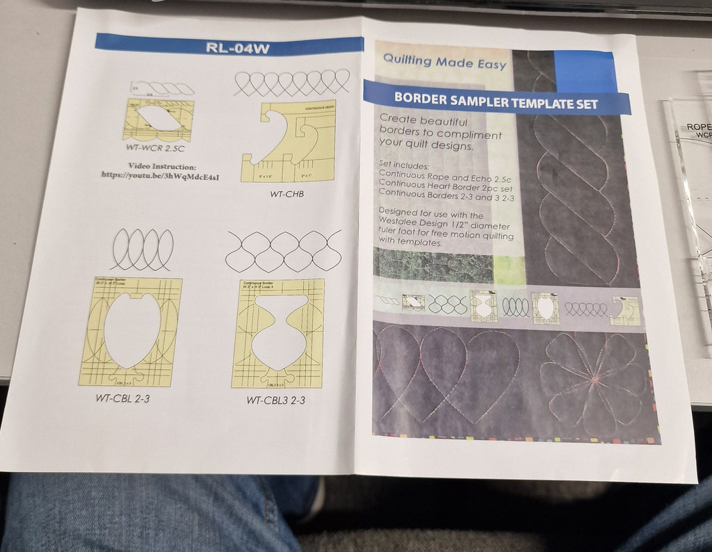 New Ruler Border Sampler Template Set for Sewing Machine 1set = 4pcs
