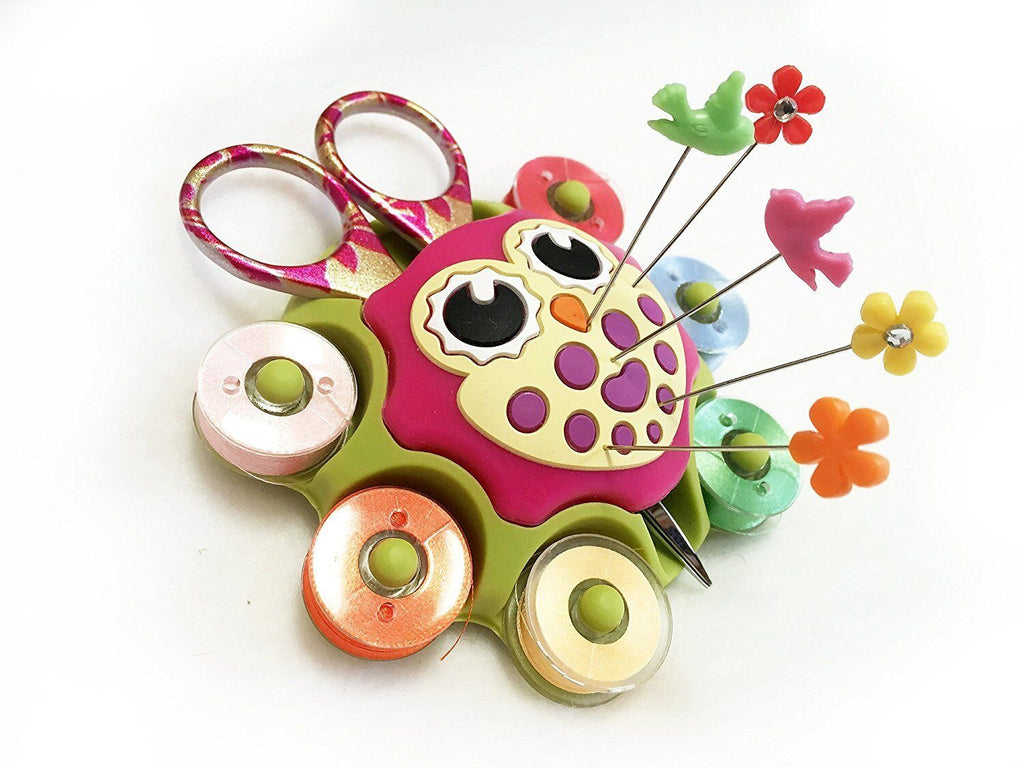 OWL ESSENTIALS SEWING CADDY & PIN CUSHION FOR ARTS AND CRAFTS