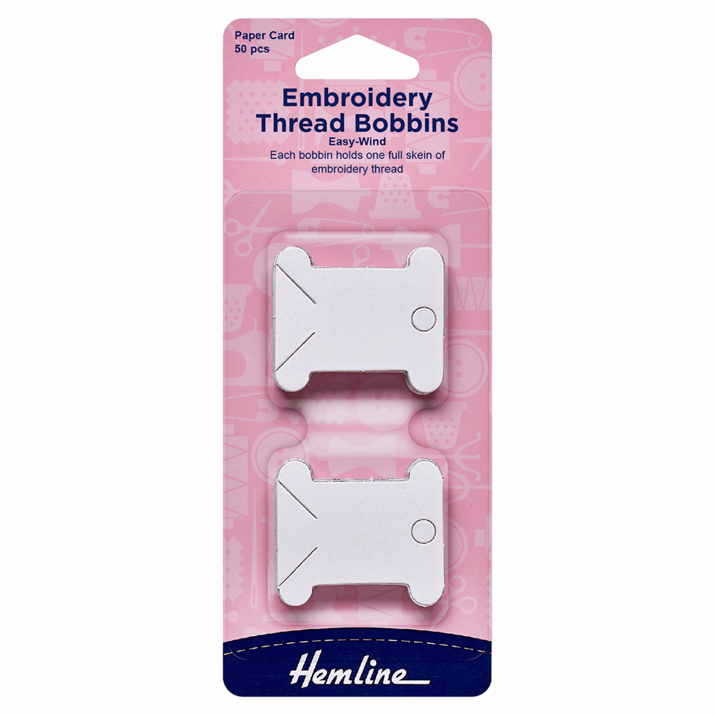 Hemline Embroidery Thread Paper Bobbins x50