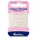 Hemline 100% Linen Thread White 10mtrs