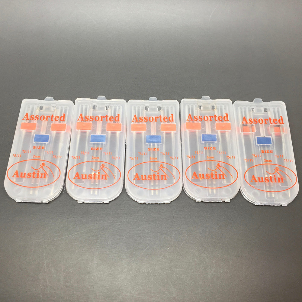 5 packs Universal Domestic Sewing Machine Needles Pack 75/11 (4 x 75/11 and 1 x 2mm Twin Needle)