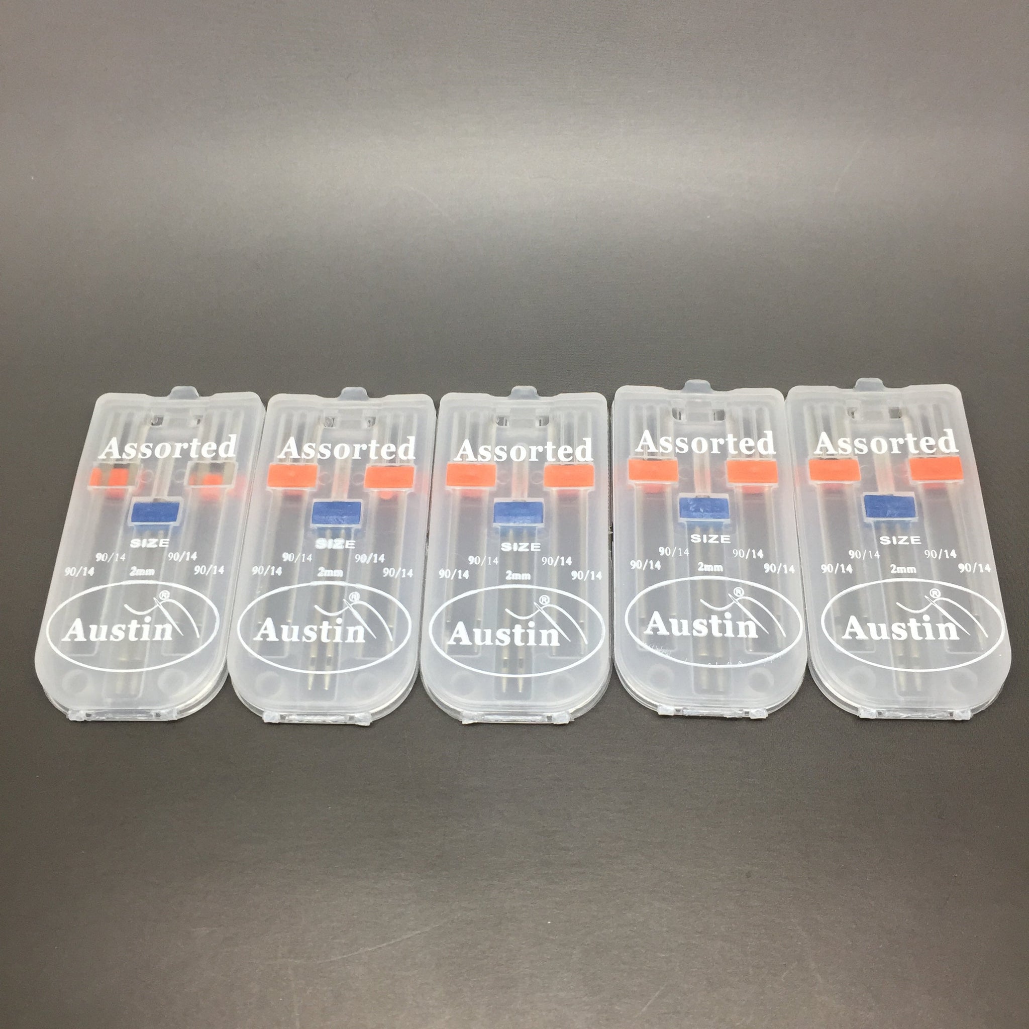 5 pack Universal Domestic Sewing Machine Needles Pack 90/14 (4 x 90/14 and 1 x 2mm Twin Needle)