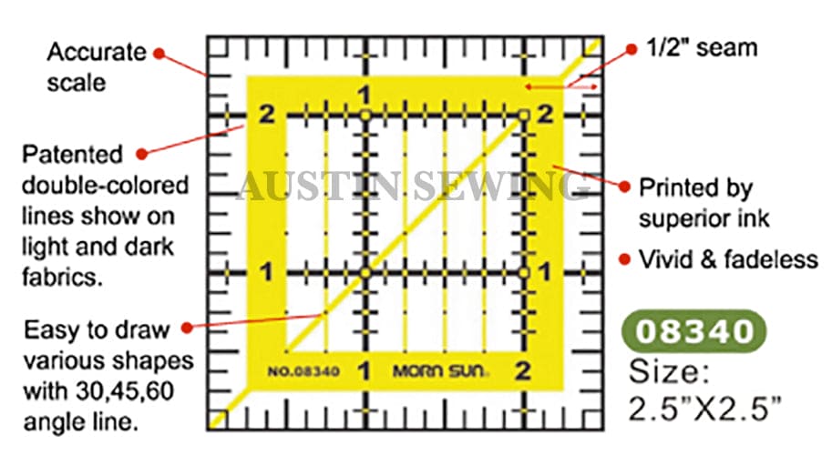 Quilting Patchwork Ruler 2.5 inch x 2.5 inch