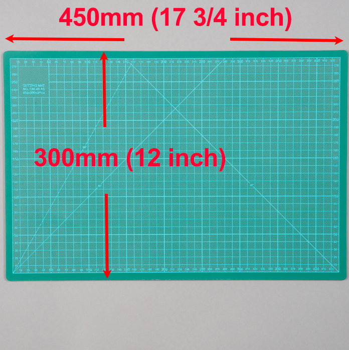 A3 Cutting Mat Self Healing 300mm x 450mm Green (12 inch x 17.5 inch)