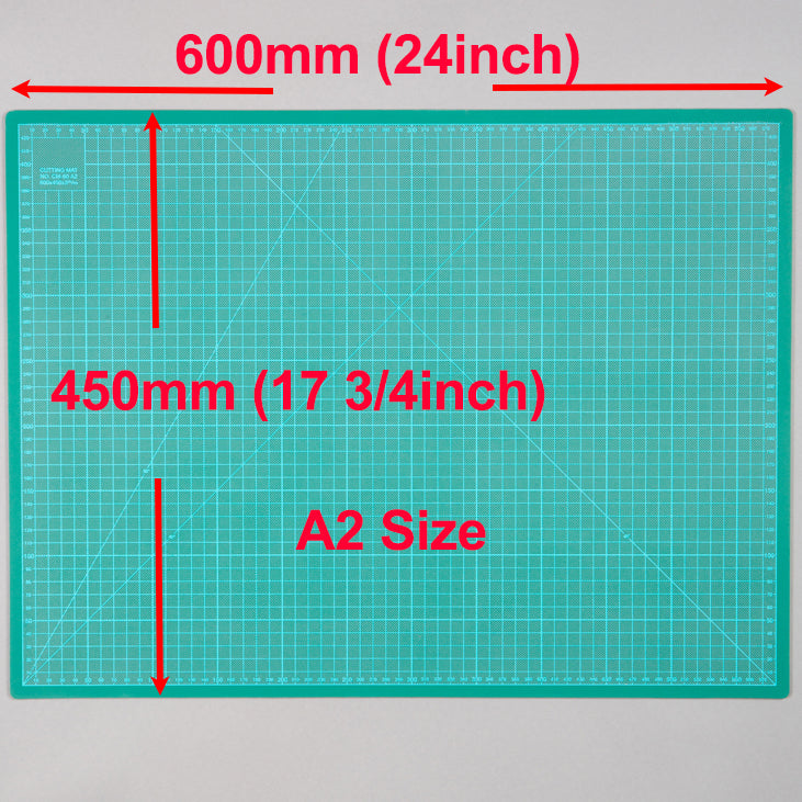 A2 Cutting Mat Self Healing 450mm x 600mm Green (17.5 inch x 24 inch)