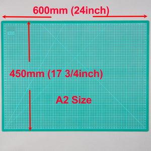 A2 Cutting Mat Self Healing 450mm x 600mm Green (17.5 inch x 24 inch)