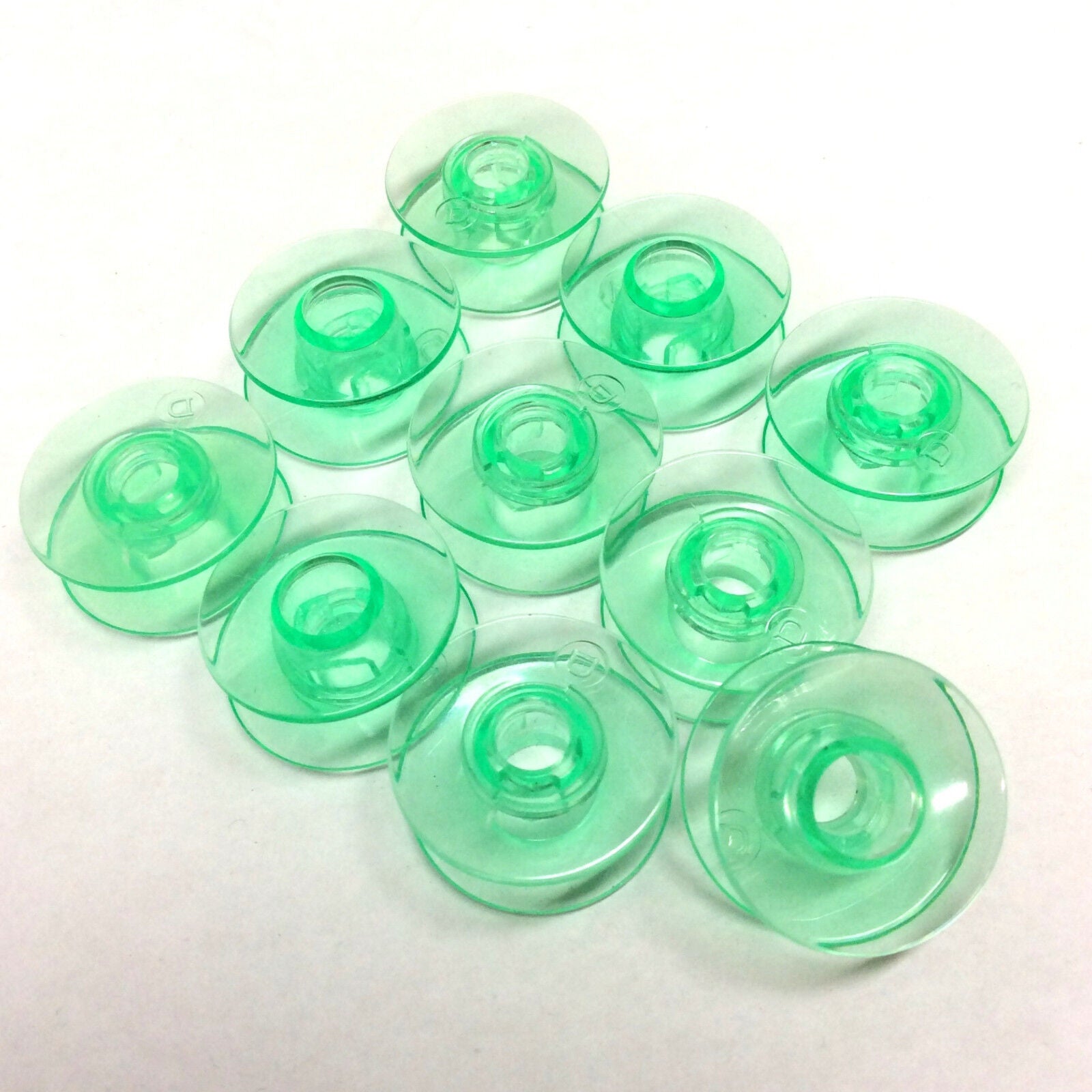 10pcs Paff Clear Green Bobbins