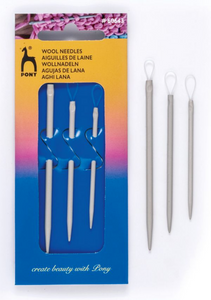 3x Pony Wool Needles Large Eye Loop Knitting Sewing Crafts Aluminium