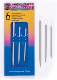 3x Pony Wool Needles Large Eye Loop Knitting Sewing Crafts Aluminium