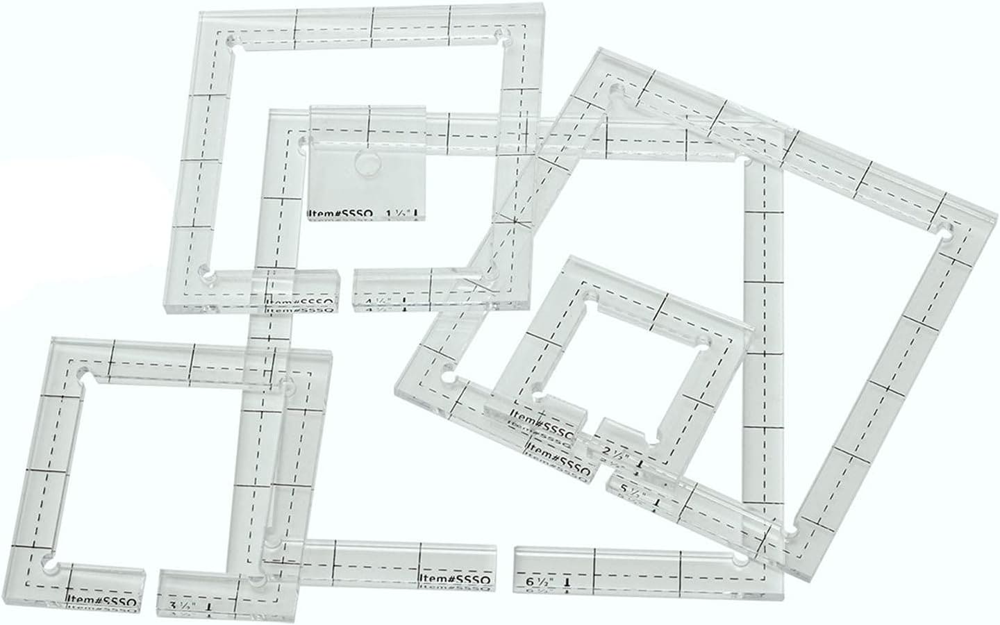 Square Quilting Clear Ruler Drawing 6 Pieces