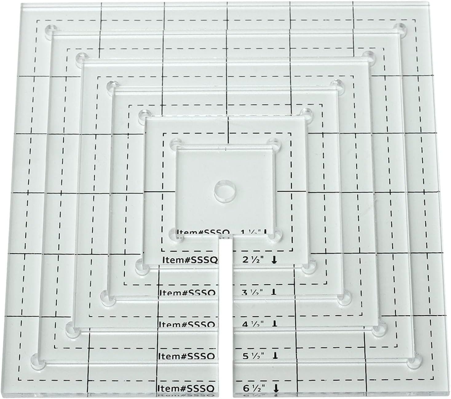 Square Quilting Clear Ruler Drawing 6 Pieces